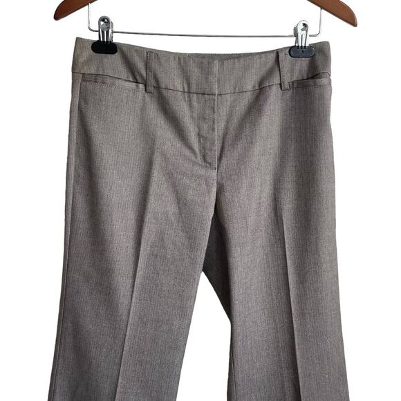 Y2K New York & Co Women Pants 2T Brown Flare Leg Pocket Gold Metallic Thread - Picture 7 of 11